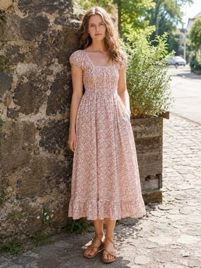den emmaretta gingham cotton maxi dress DEn Emmaretta Shirred Gingham Organic Cotton-Voile Midi Dress - Black